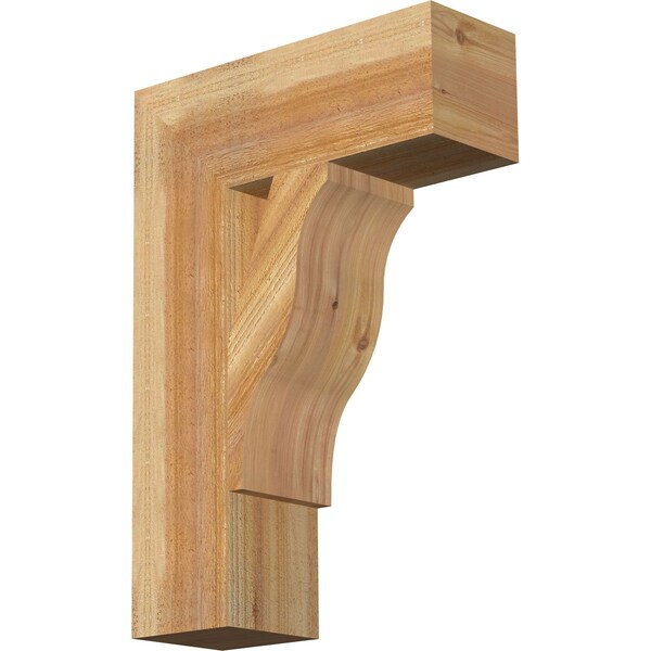 Ekena Millwork Funston Block Rough Sawn Bracket, Western Red Cedar, 6"W x 18"D x 26"H BKT06X18X26FST05RWR - main